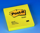 MEMOBLOK POST-IT 654N 76X76MM NEON GEEL  PAK6