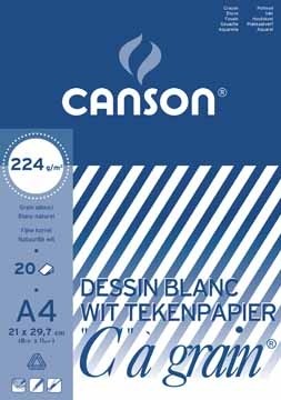 Canson wit tekenpapier C à grain® 224 g/m², ft 21 x 29,7 cm (A4)