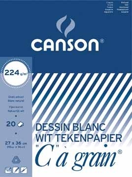 Canson wit tekenpapier C Ã  grainÂ® 224 g/mÂ², ft 27 x 36 cm