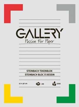 Gallery tekenblok 200 g/mÂ², Steinbach gekorreld, 20 blad, ft 27 x 36 cm