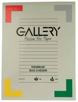 Gallery tekenblok 120 g/mÂ², houtvrij papier, 24 blad, ft 24 x 32 cm