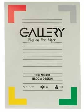 Gallery tekenblok 190 g/mÂ², extra zwaar houtvrij papier, 20 blad, ft 21 x 29,7 cm (A4)