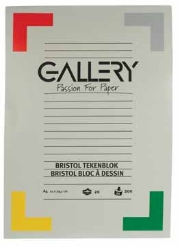 Gallery tekenblok 200 g/mÂ², bristol, 20 blad, ft 21 x 29,7 cm (A4)
