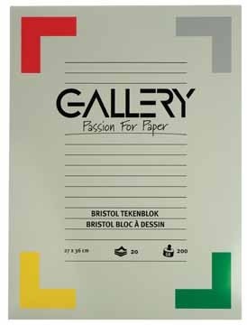 Gallery tekenblok 200 g/mÂ², bristol, 20 blad, ft 27 x 36 cm