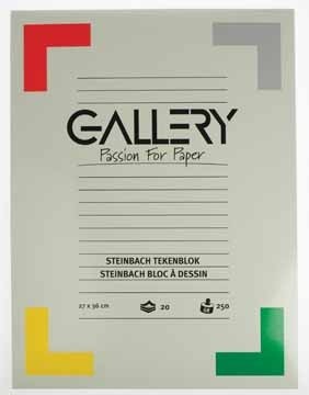 Gallery tekenblok 250 g/mÂ², Steinbach gekorreld, 20 blad, ft 27 x 36 cm