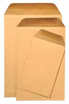 Gallery loonzakjes ft 114 x 162 mm, gegomd, bruine kraft, doos van 1000 stuks 