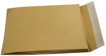 Bruine zak-enveloppen met balg 250x350x40 ,strip, zonder venster PAK250