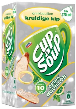 Unox drinkbouillon kruidige kip doos met 26 zakjes van 175 g