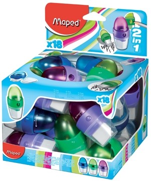 Maped Potloodslijper/gum Astro doos van 18 stuks