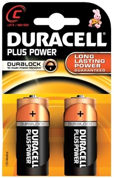 Duracell batterijen Plus Power C, LR14, 2 stuks