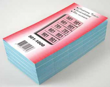 Garderobeblokjes nummers van 501 t.e.m. 1.000, BLAUW