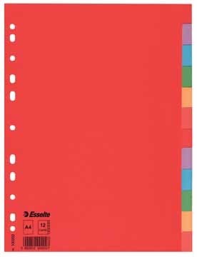 Esselte tabbladen Economy 12 gekleurde tabs