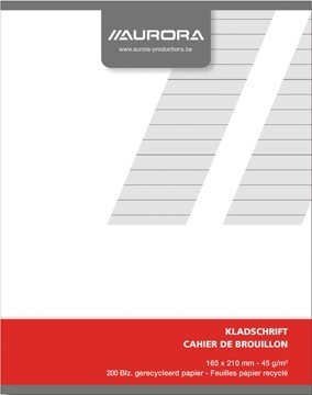Aurora kladschrift 200 bladzijden, gelijnd