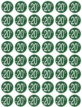 Agipa Kortinglabel -20%, groen, pak van 192 stuks, verwijderbaar