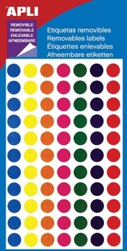 Apli verwijderbare etiketten cirkels 8 mm, 308 stuks