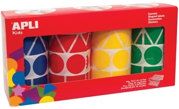 Apli Stickers rood, geel, groen en blauw