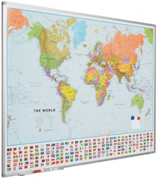 Landkaart Softline, Wereld (100x136cm)