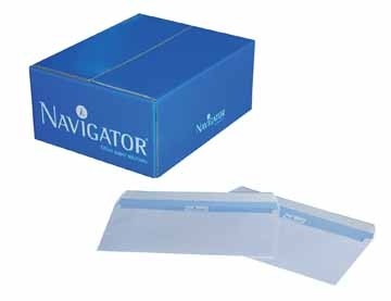 Navigator Enveloppen ft 110 x 220 mm, met venster rechts (ft 45 x 100 mm) Doos 500 stuks