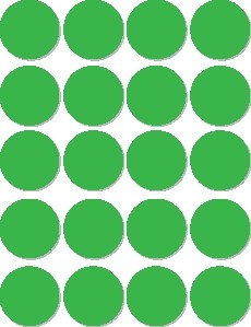 Apli ronde etiketten in etui diameter 19 mm, groen, 560 stuks, 20 per blad GELEVERD 10 PAKKEN VAN 560 STICKERS