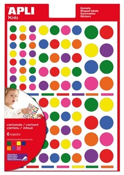 Apli verwijderbare stickers cirkels, 624 stuks