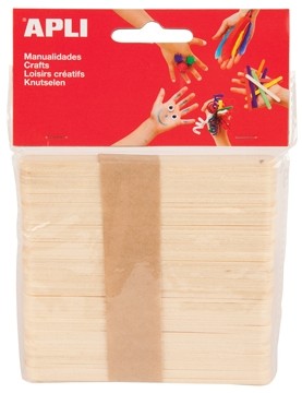 Apli houten sticks 114x10mm, pak van 50 stuks