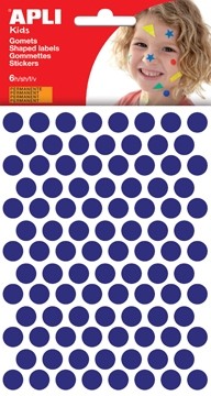 Apli Stickers cirkels, blauw, diameter: 10,5 mm, 588 stuks