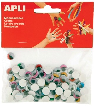 Apli bewegende ogen kleur rond 100 stuks