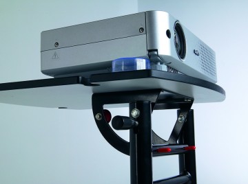 Projectorwagen Masterstand, zwart, 2 bladen grijs