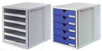 Han ladenblok met gesloten laden, blauw