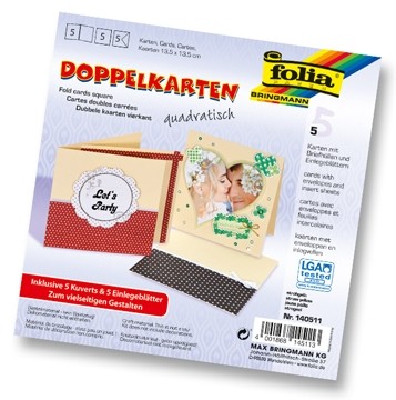 Folia Wenskaarten ft 13,5 x 13,5 cm, strogeel