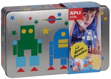 Apli Kids stickerspel robots, metalen doos 