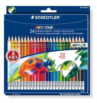 Staedtler kleurpotlood Noris Club uitgombaar 24 potloden