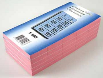 Garderobeblokjes nummers van 1 t.e.m. 500, BLAUW