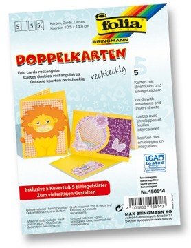 Folia Wenskaarten ft 10,5 x 15 cm, geel