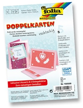 Folia Wenskaarten ft 10,5 x 15 cm, roze