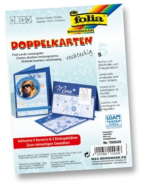 Folia Wenskaarten ft 10,5 x 15 cm, blauw