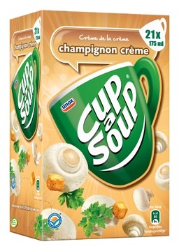 Cup a soup soep champignons + croutons doos met 21 zakjes van 175 g