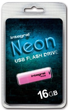 Integral Neon USB stick 2.0, 16 GB, roze
