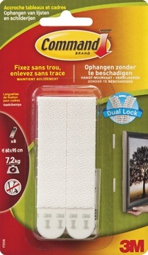 3M Command grote vastklikstrips voor lichte lijsten, 8 strips