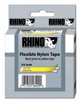 Dymo tapes RhinoPRO Flex Nylon Wit 19mm x 3.5M
