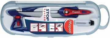 Maped passer Stop System 3-delige passerdoos: 1 passer Stop System, 1 universeel inzetstuk en 1 kokert...