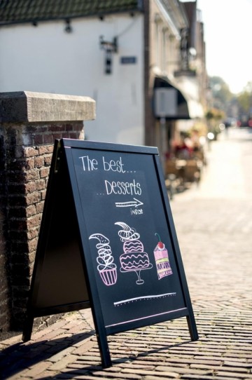 Securit stoepbord Sandwich ft 70 x 125 cm, zwart