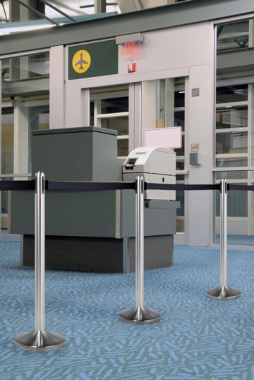 Securit afzetpaal roestvrij staal met zwart lint