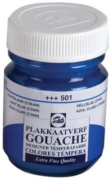 Talens plakkaatverf Extra Fijn lichtblauw (cyaan)