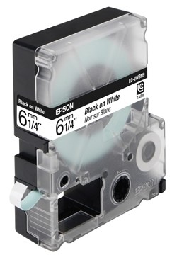 Epson standaardtape breedte 6 mm, zwart/wit
