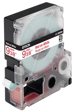 Epson standaardtape breedte 9 mm, rood/wit