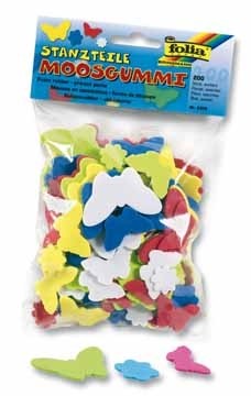 Folia mosgummi figuren bloemen en vlinders