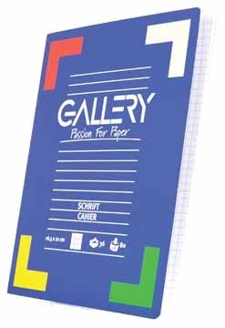 Gallery schriften A5 geruit 72blz. luxe kaft, rode kantlijn PAK10