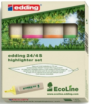 Edding Markeerstift Ecoline e-24 etui van 4 stuks in geassorteerde kleuren