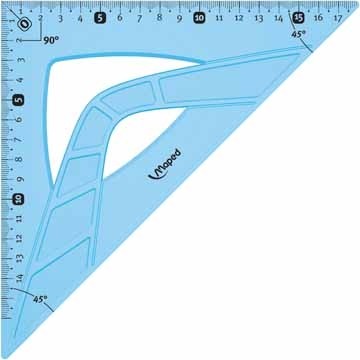 Maped winkelhaak onbreekbaar 26 cm, 45 °, blauw